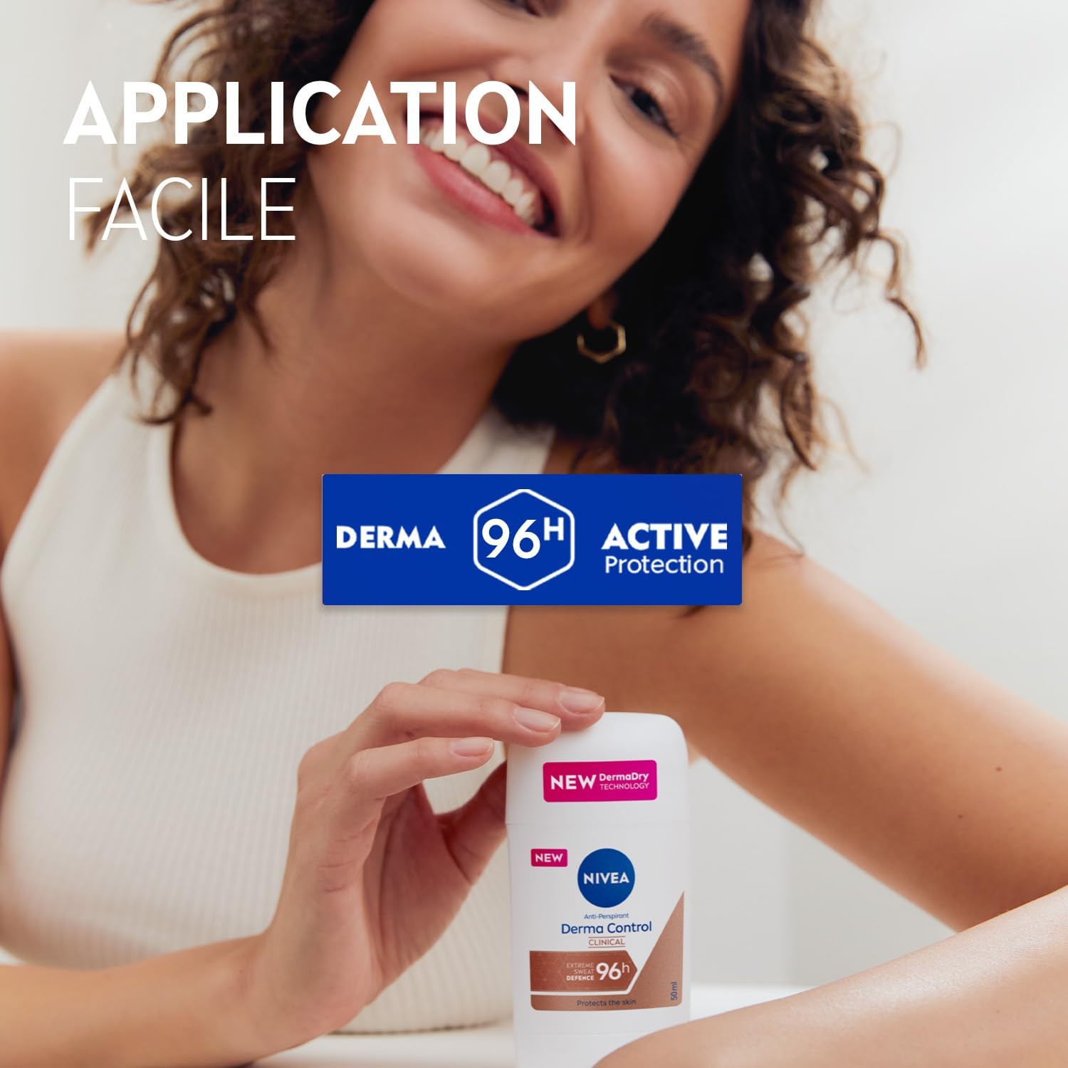 Detalle de NIVEA Stick Féminin Derma Dry Control anti-transpirant 96h – Protection maximale (50 ml)