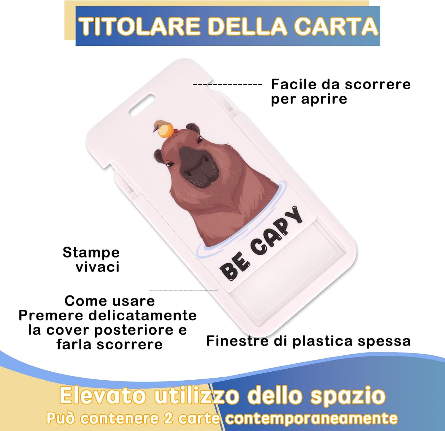 Thumbnail 3 de Porta badge identificativo con cordino staccabile e bobina retrattile — design felino e funzionalità pratica