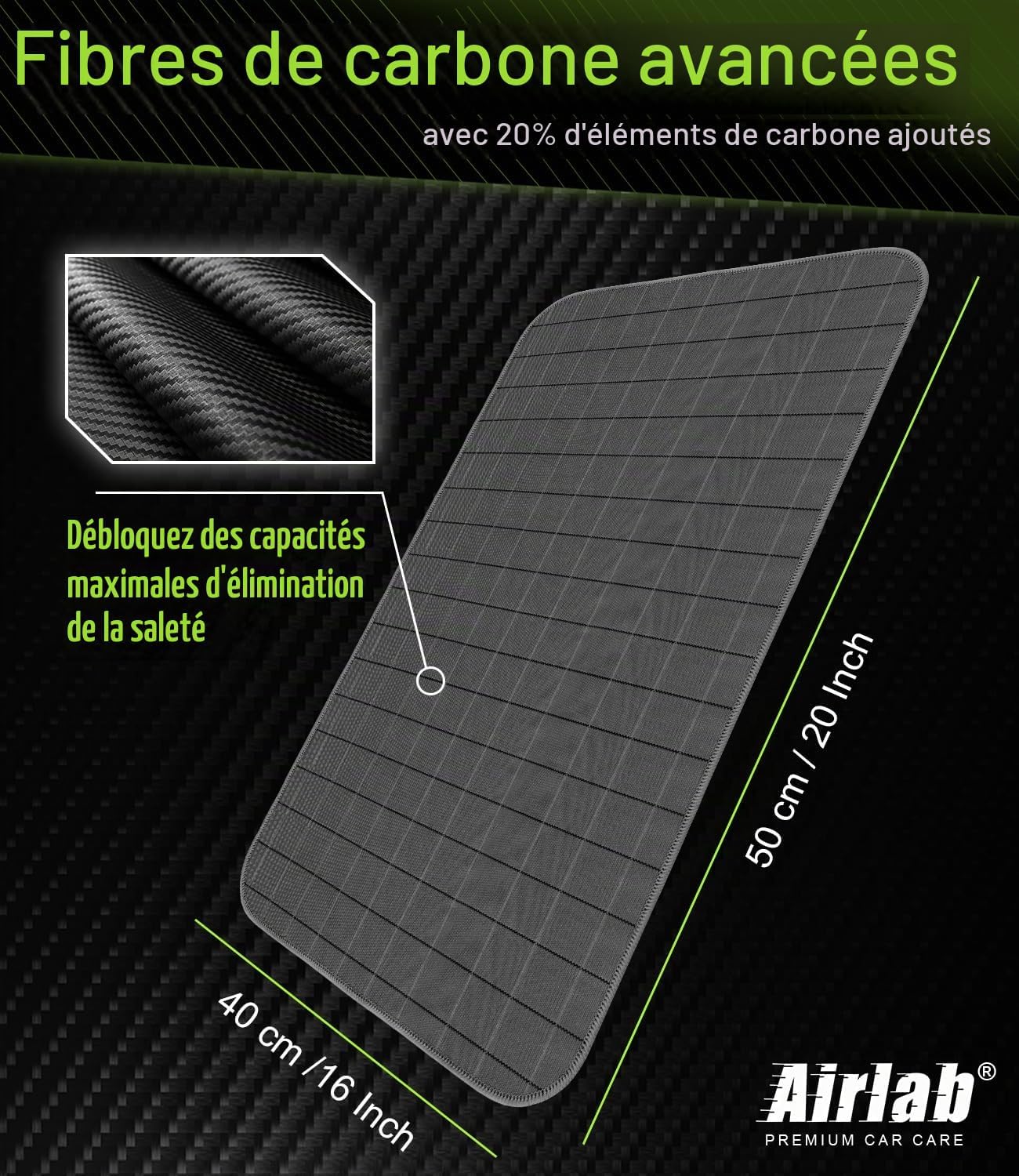Detalle de Airlab MDL-HUITB54-4pcs carbon microvezeldoeken, set van 4, 50 x 40 cm