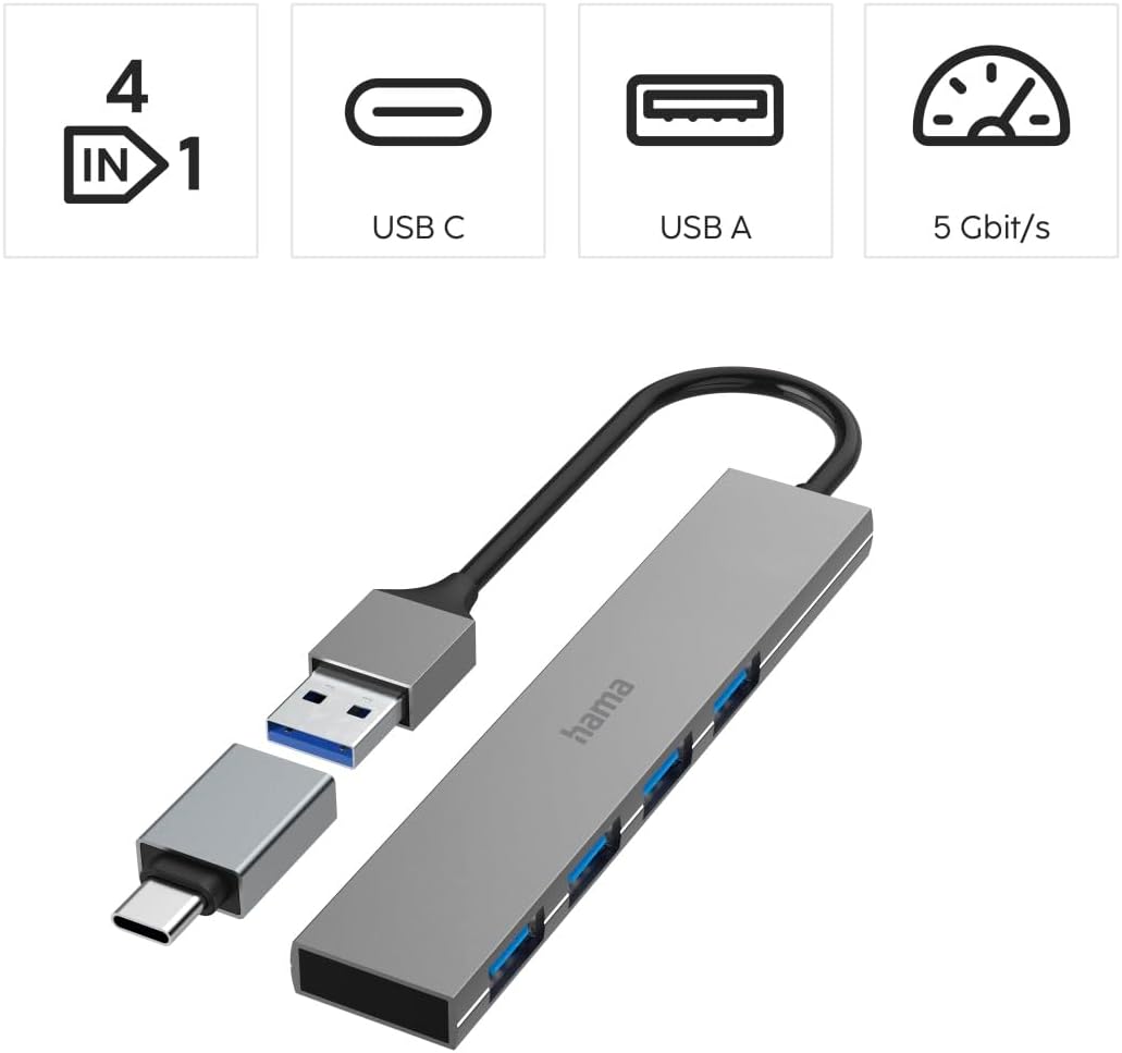 Thumbnail 1 de Hama USB Hub 4 Ports for Office