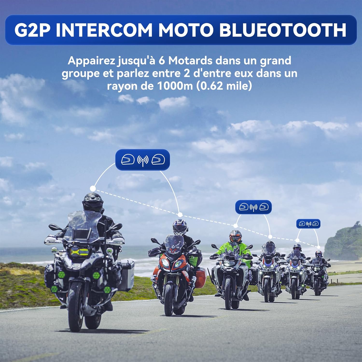 Detalle 2 de LEXIN G2P intercom moto 1000 m