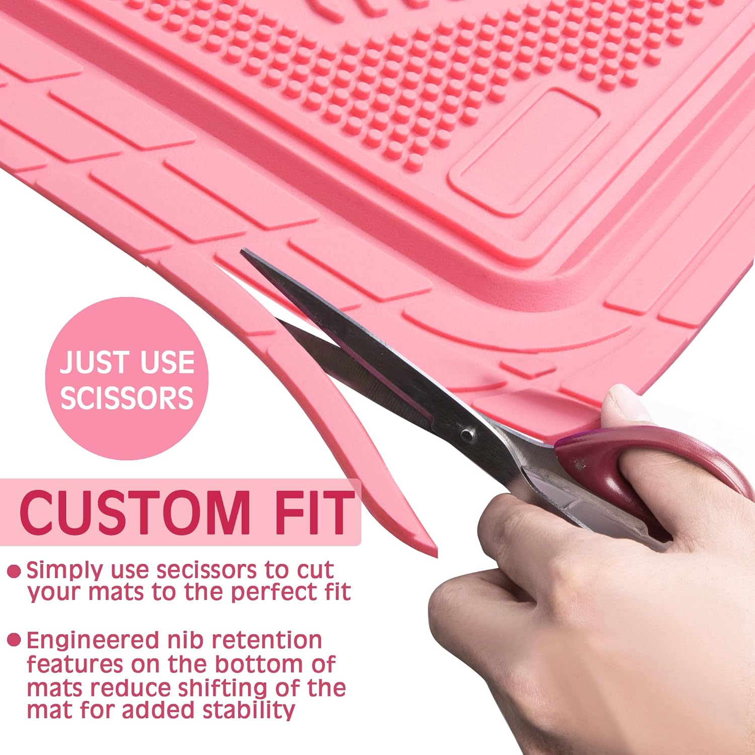 Thumbnail 3 de CAR PASS Heavy Duty Rubber Floor Mats - Pink