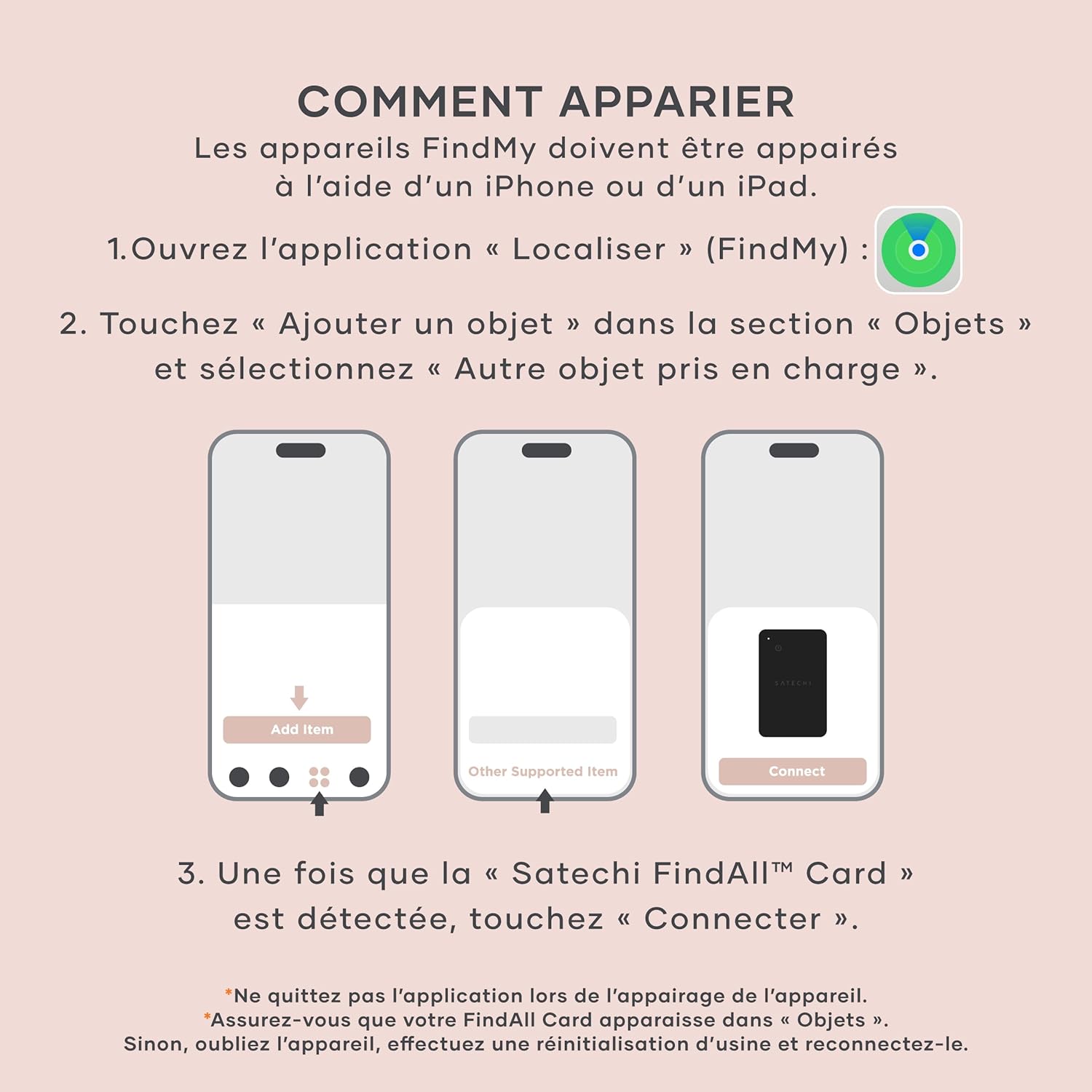 Thumbnail 6 de Satechi FindAll Wallet Tracker : carte de localisation Apple Find My avec charge sans fil et alerte sonore (rose)