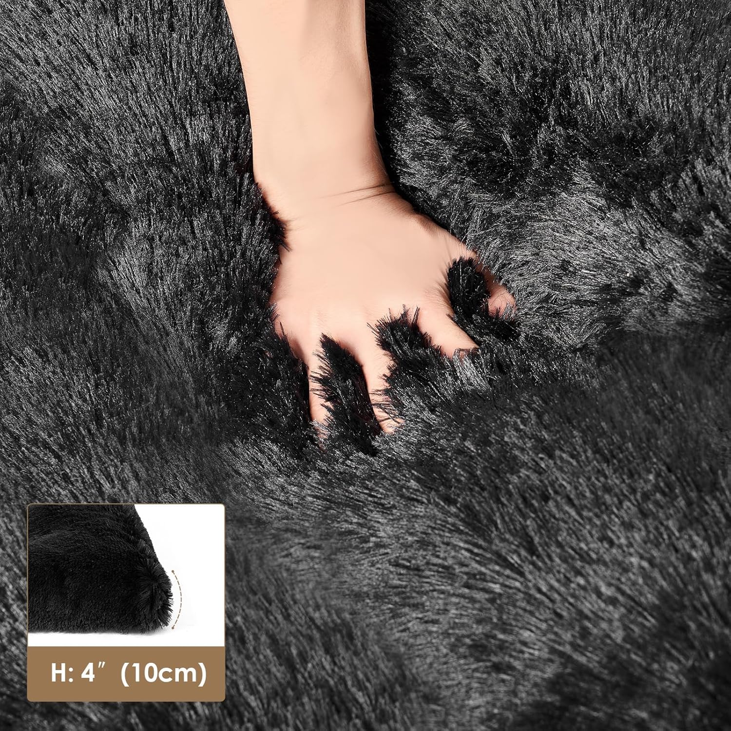 Detalle de EHEYCIGA Fluffy Extra Large Dog Crate Bed XL: Calming, Washable and Non-Slip Comfort for Big Dogs