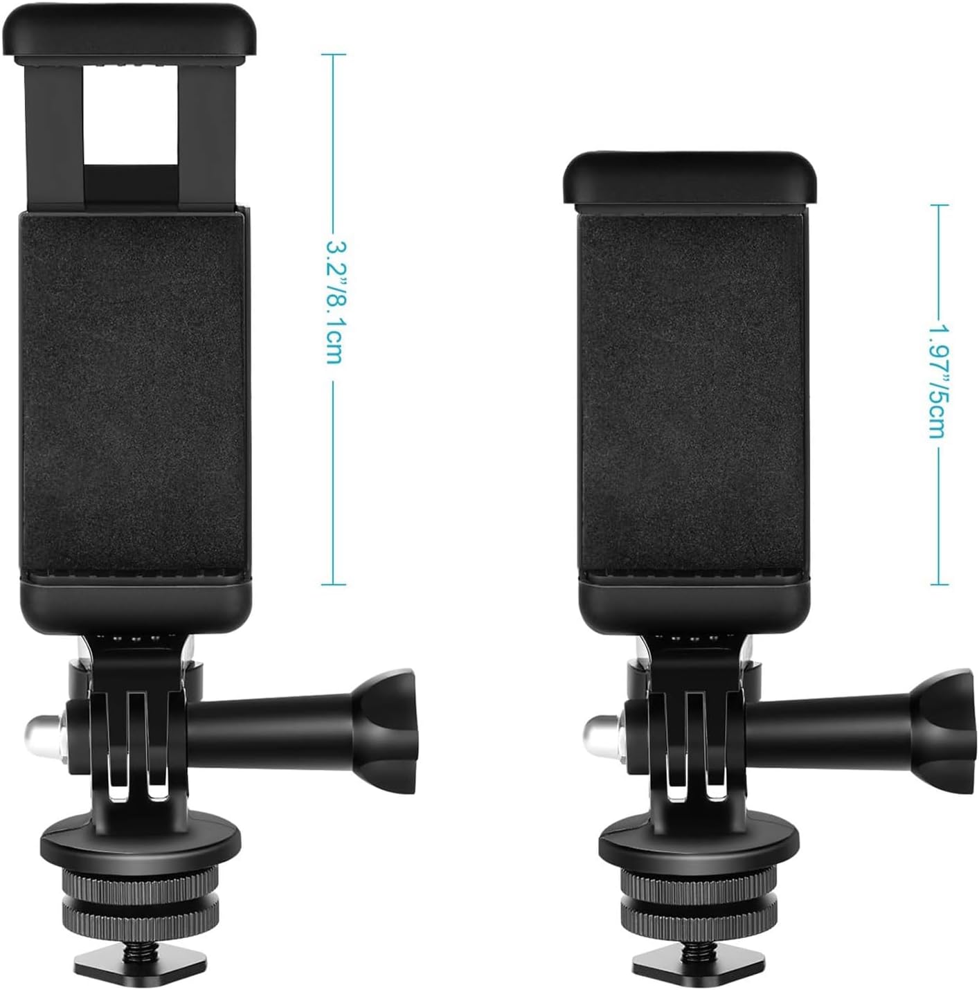 Detalle de NEEWER Kit d’adaptateur pour support téléphone / griffe de caméra d’action (zapata, 1/4" pour GoPro, DJI, iPhone, Galaxy et plus)