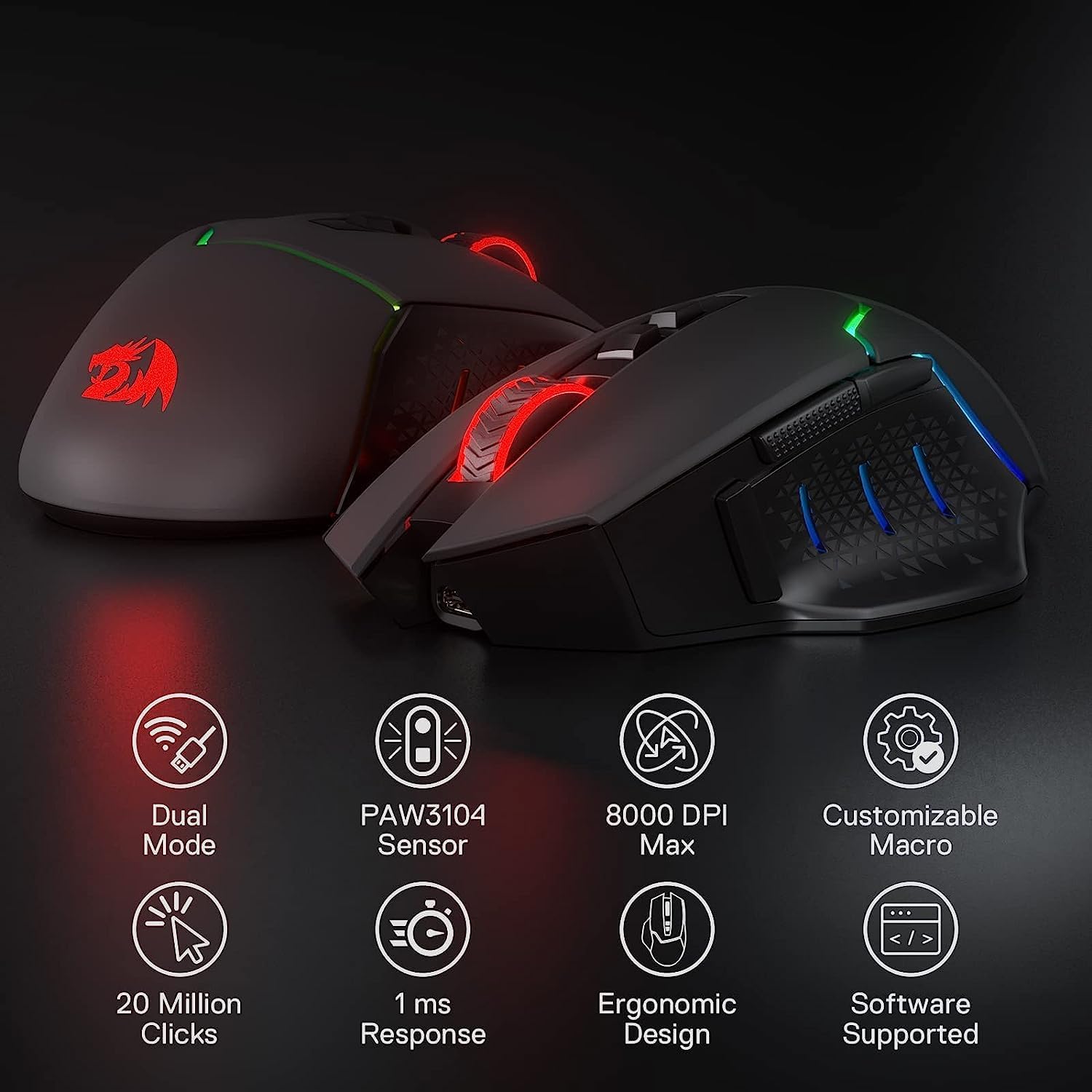 Detalle de Redragon M690 PRO Wireless Gaming Mouse review