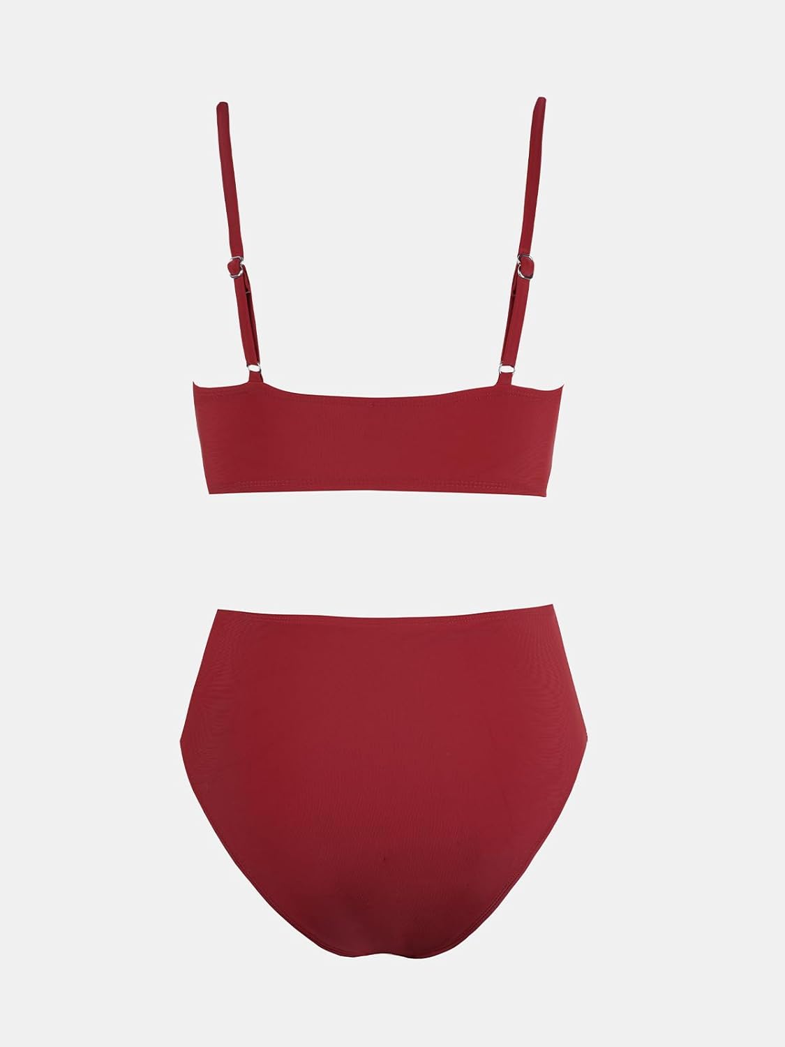 Detalle de CUPSHE Damen Bikini Set – Crossover Bustier, High Waist, Farbblock, eleganter Zweiteiler