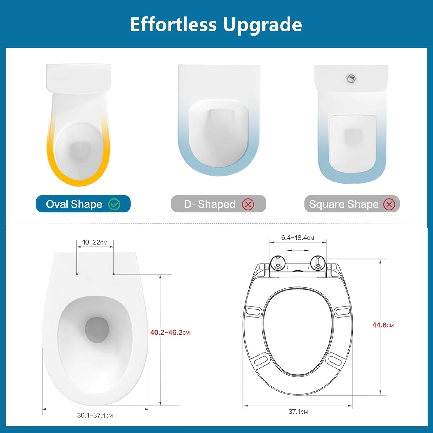 Detalle 2 de SREWOHS PRO Oval Toilet Seat, Soft-Close, Quick-Release, White PP