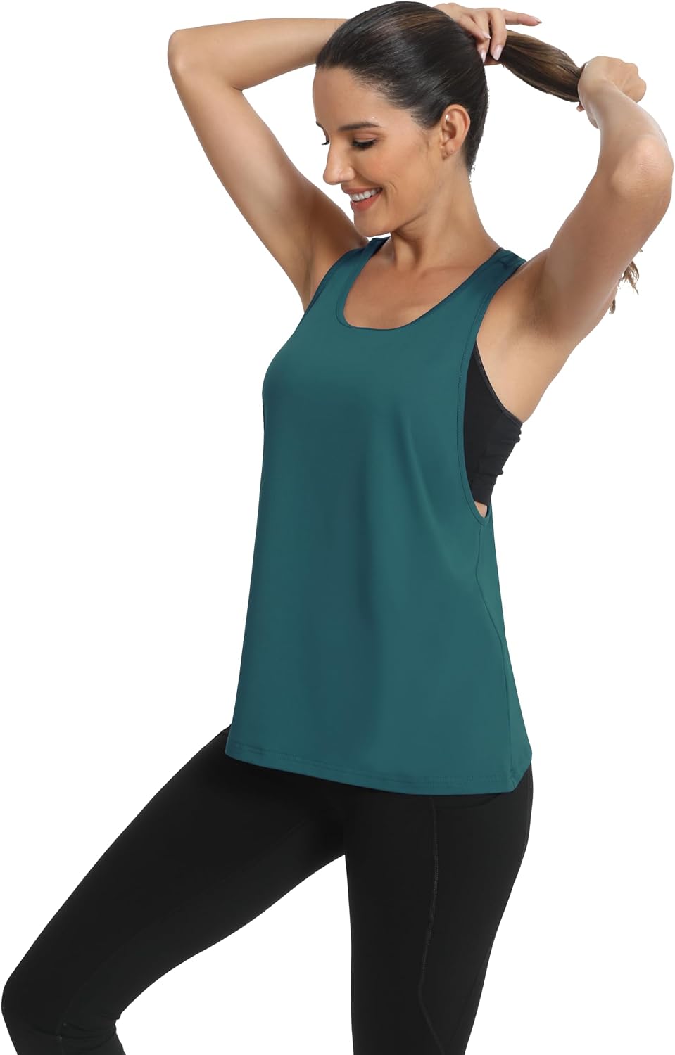Detalle de ICTIVE Débardeur Sport Femme sans Manches – Haut de fitness dos croisé ouvert