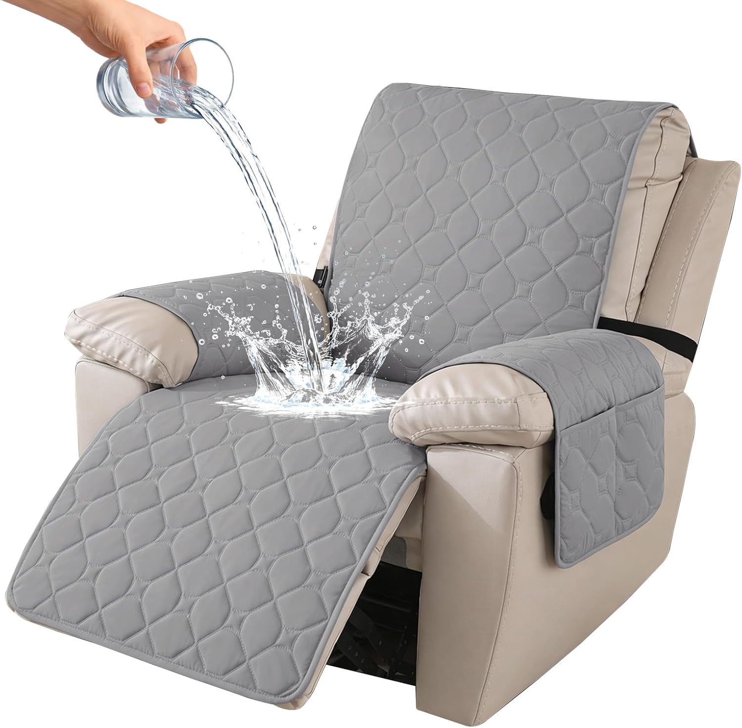 Ystyle Funda Sillón Relax Reclinable 1 Plaza Gris claro