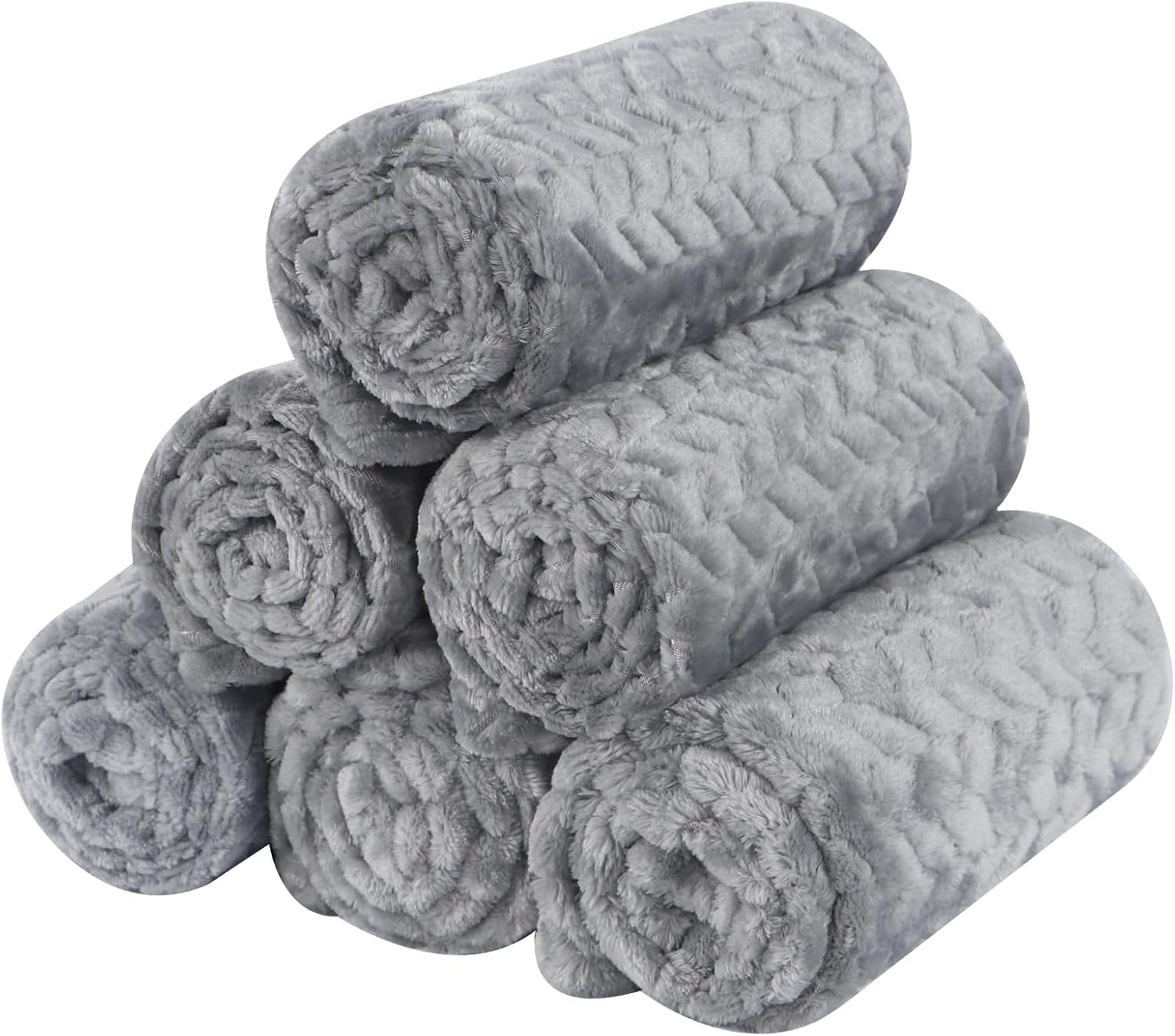 Detalle de BVAGSS 6er Set kleine kuschelige Hundedecken aus Flanell (60 x 40 cm) – grau mit Wheat-Ohren
