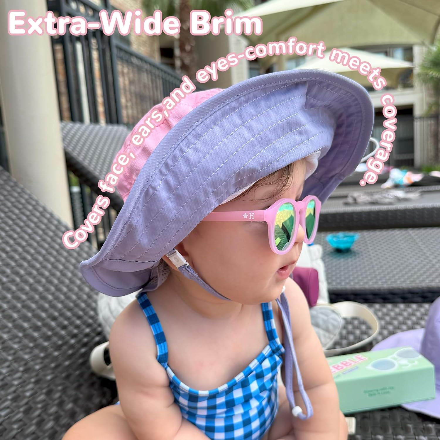 Thumbnail 6 de HECCEI Baby Sun Hat UPF 50+ with Neck Flap and Adjustable Chin Straps