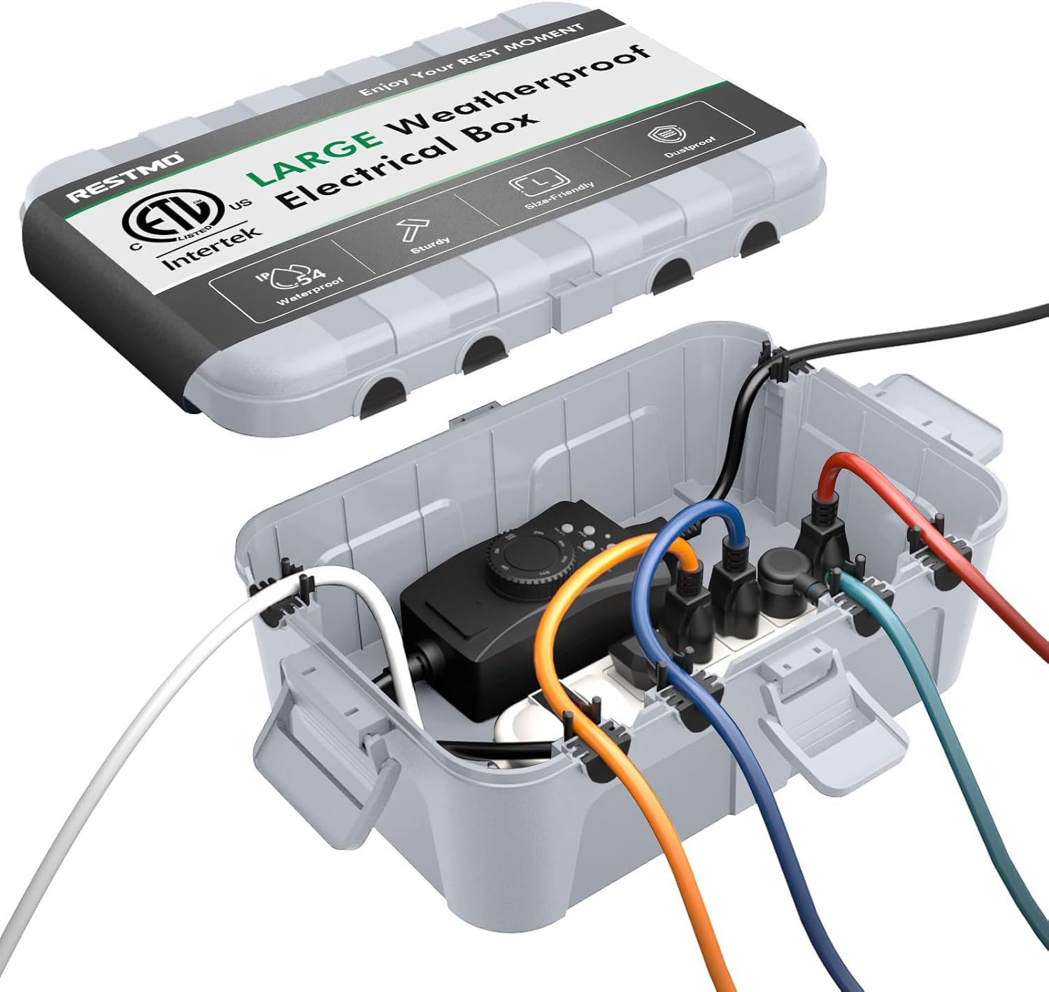 RESTMO Extra Large Waterproof Electrical Box (IP54) for Outdoor Outlets