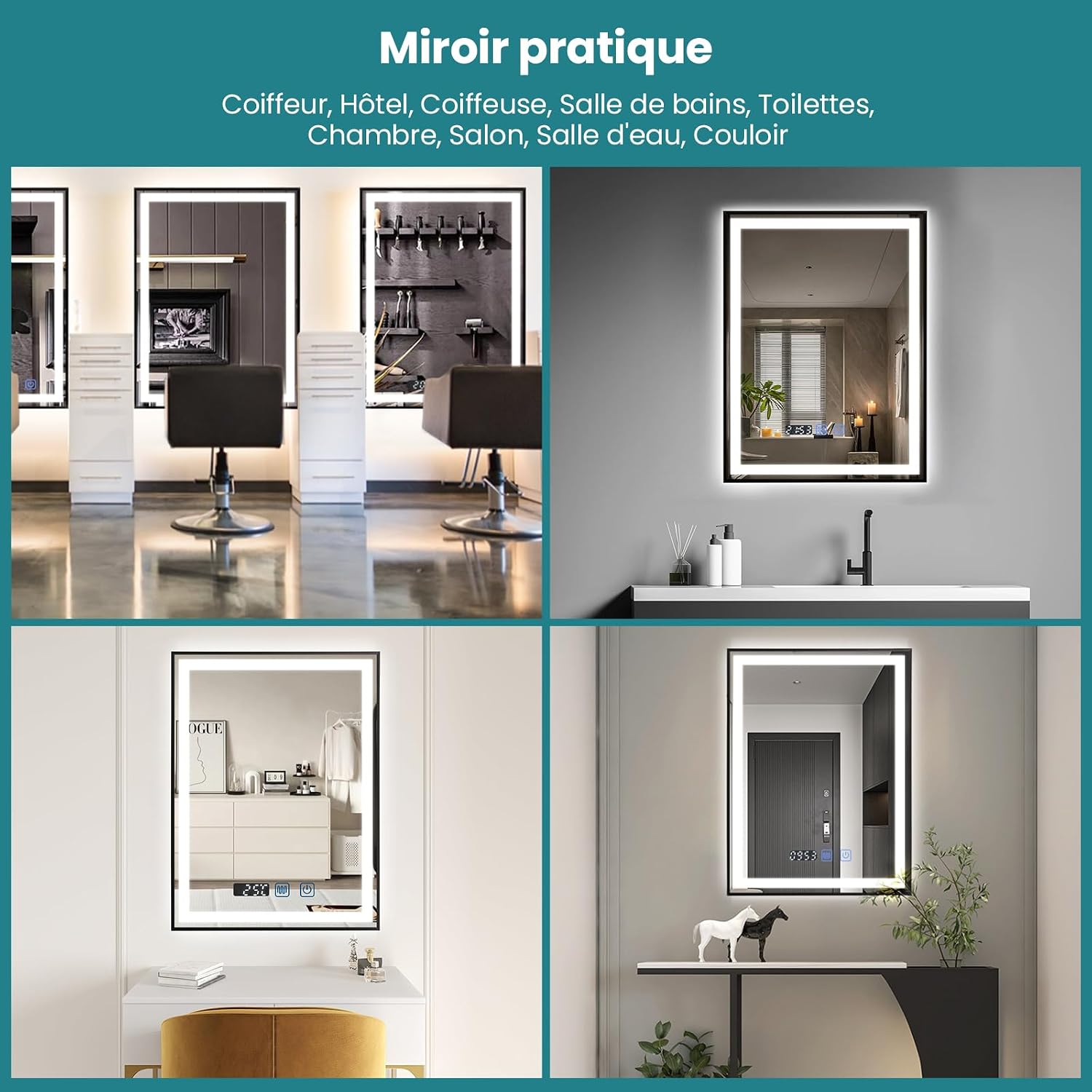 Detalle 2 de YU YUSING miroir LED 60x80 cm anti buée