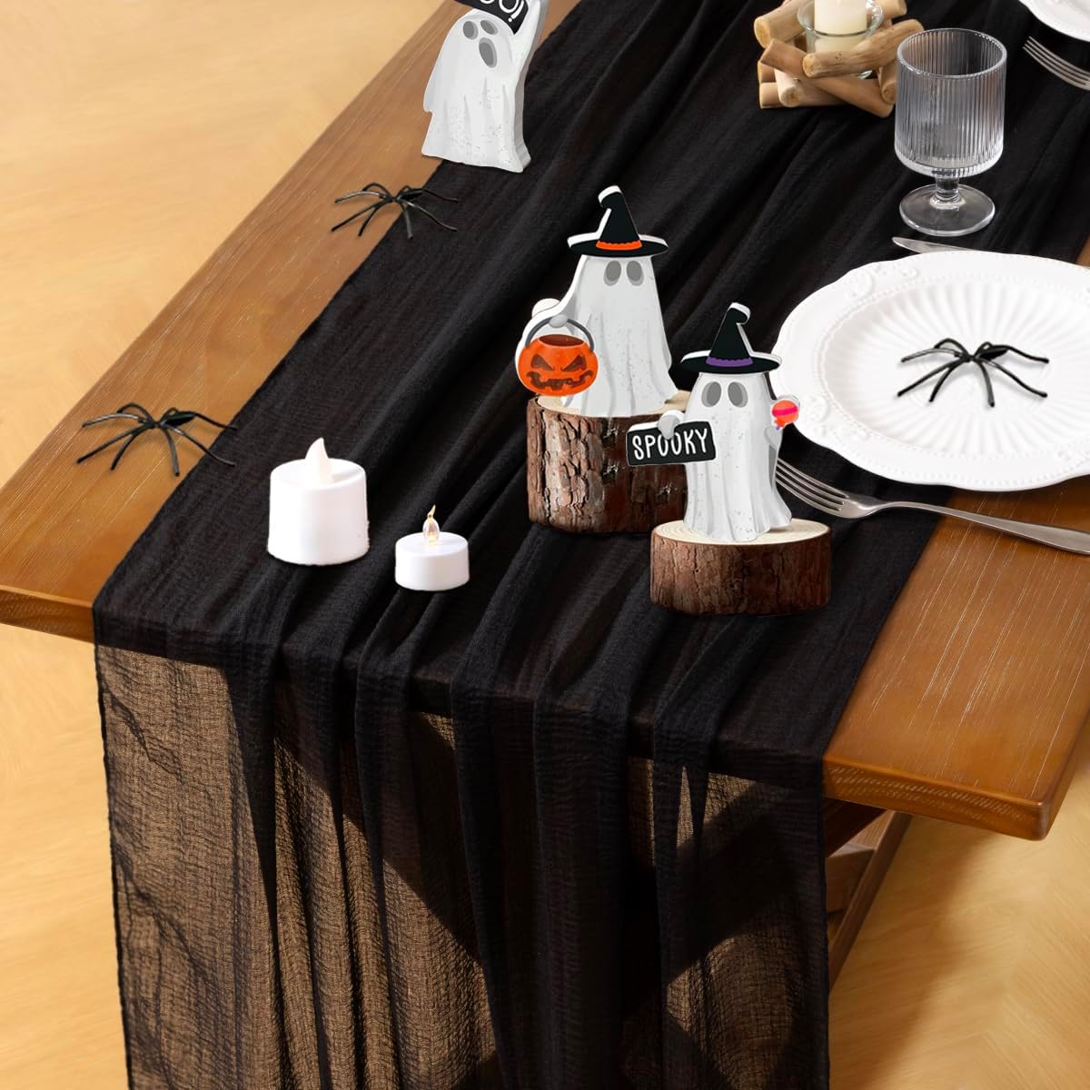 Thumbnail 6 de Socomi Sage Green Cheesecloth Table Runner 120in