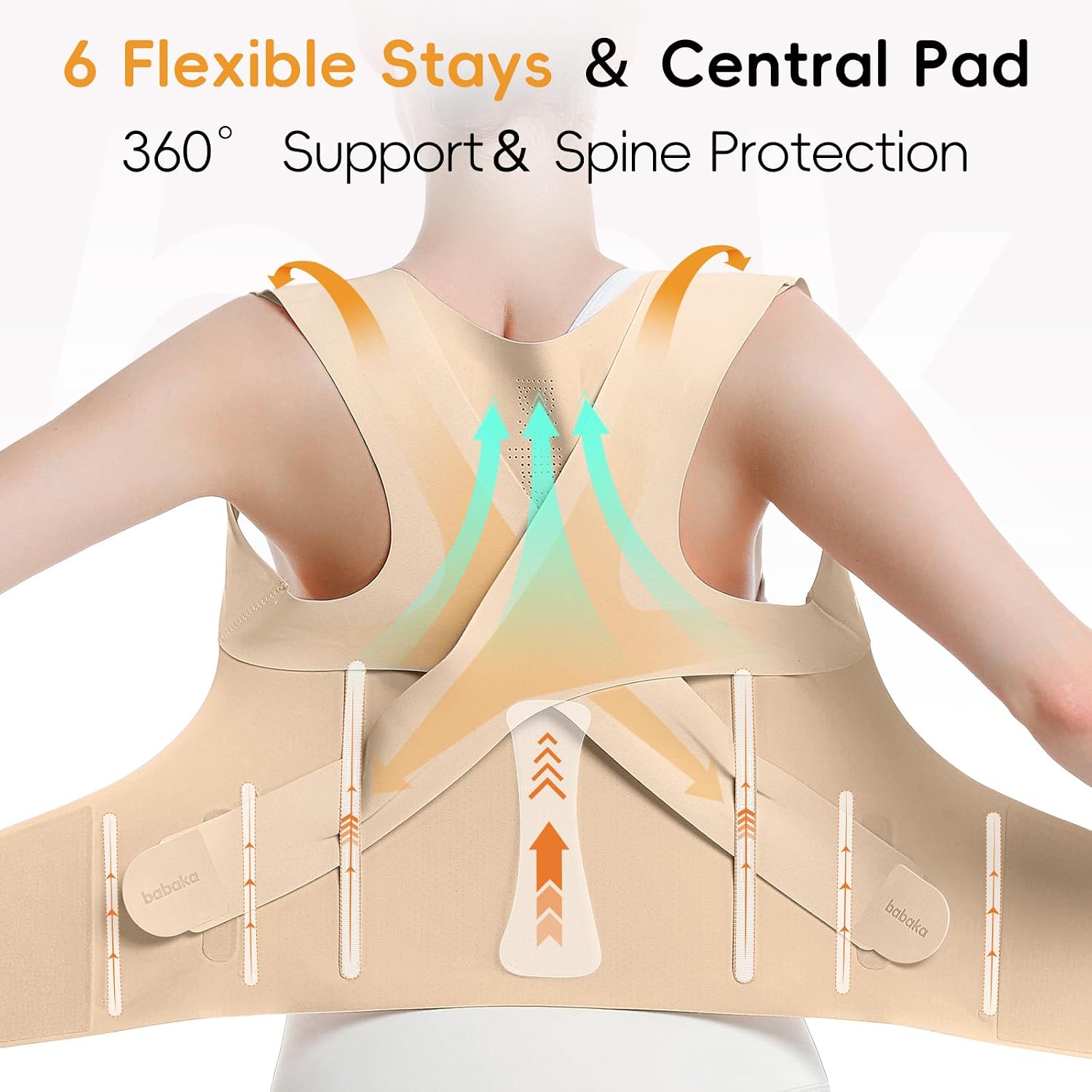 Detalle 2 de babaka Posture Corrector for Women: Invisible, Lightweight Back Brace for Upper & Lower Back Pain Relief