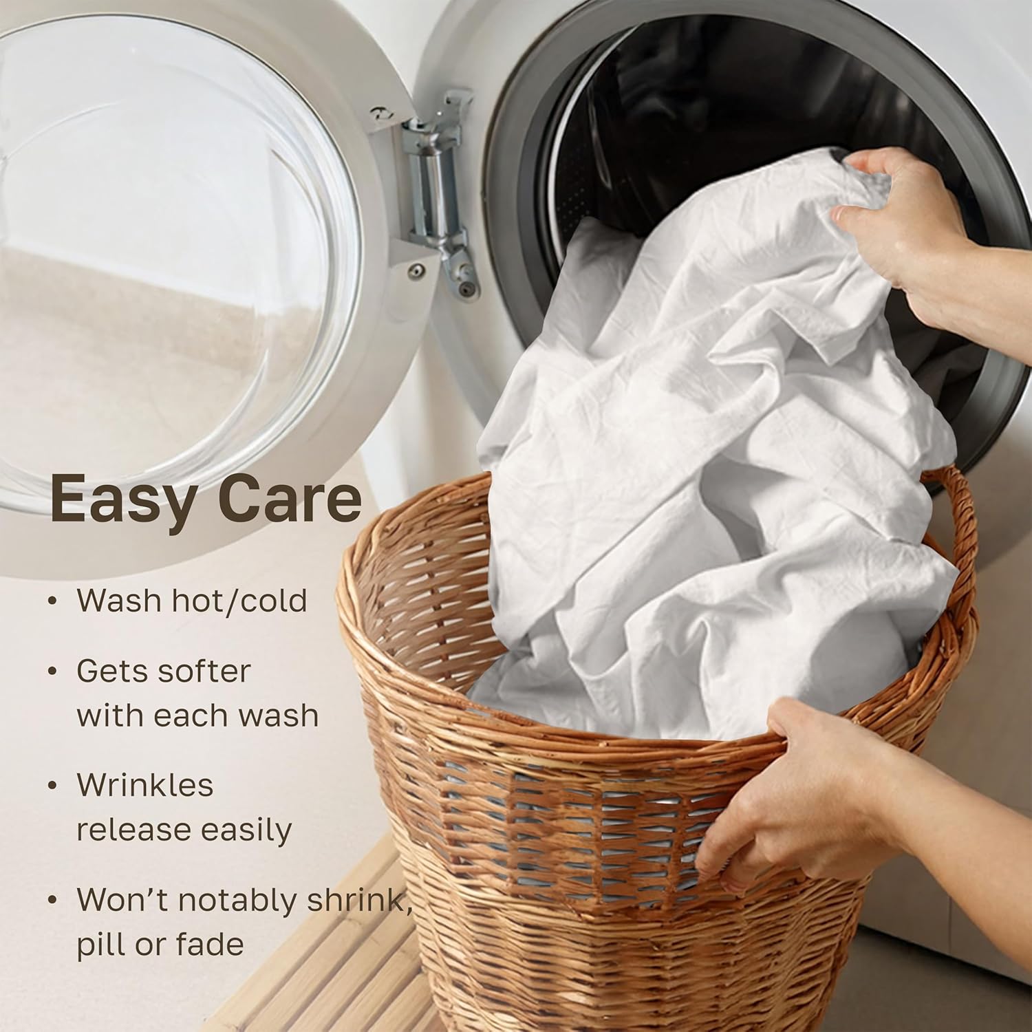 Thumbnail 6 de California Design Den King Bed Sheets (True Ivory) – Soft 800 Thread Count Sateen, 100% Cotton Set with Deep Pockets