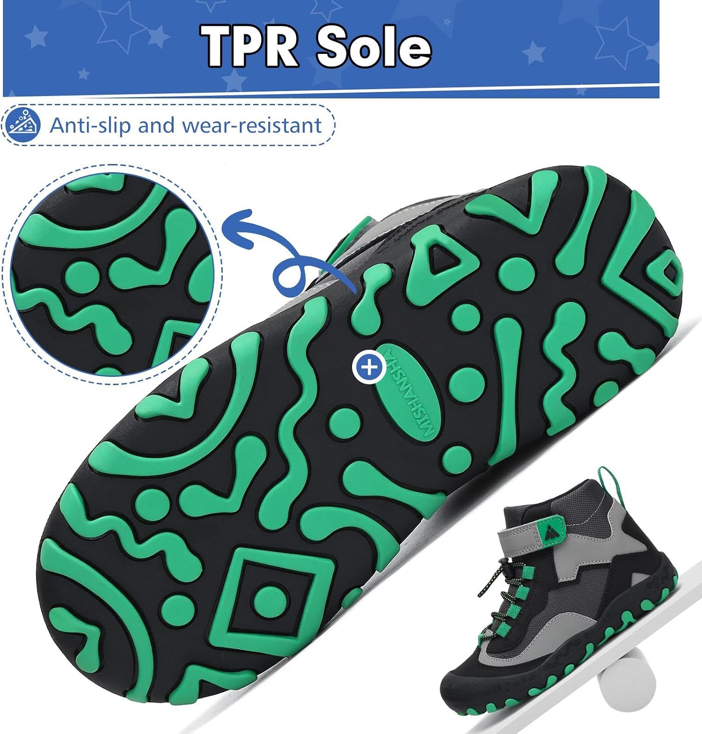 Thumbnail 5 de Mishansha Kinder Wanderschuhe Trekkingschuhe – rutschfest, atmungsaktiv und einfach anzuziehen