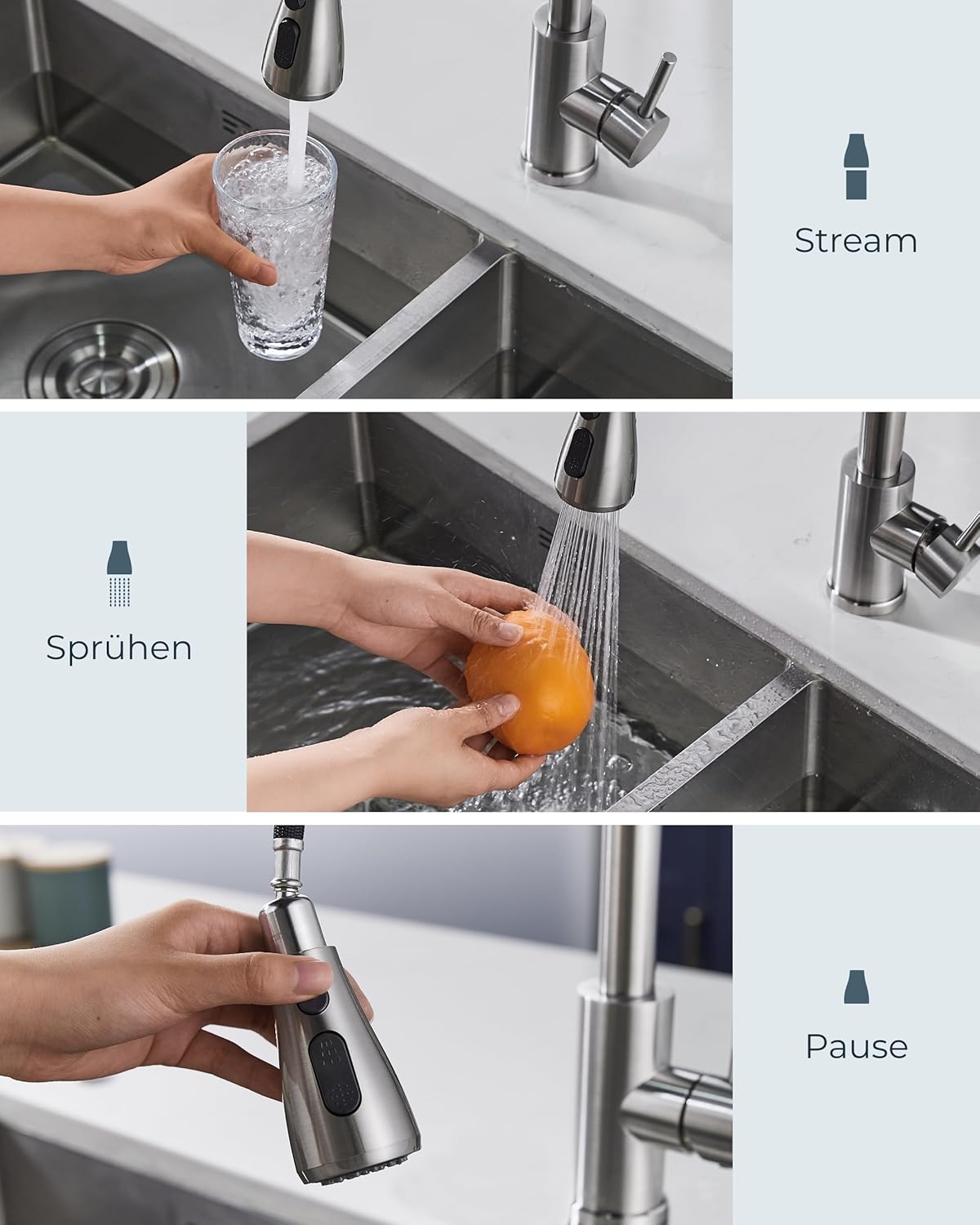 Thumbnail 2 de FORIOUS FORIOUS Wasserhahn Küche 45 cm