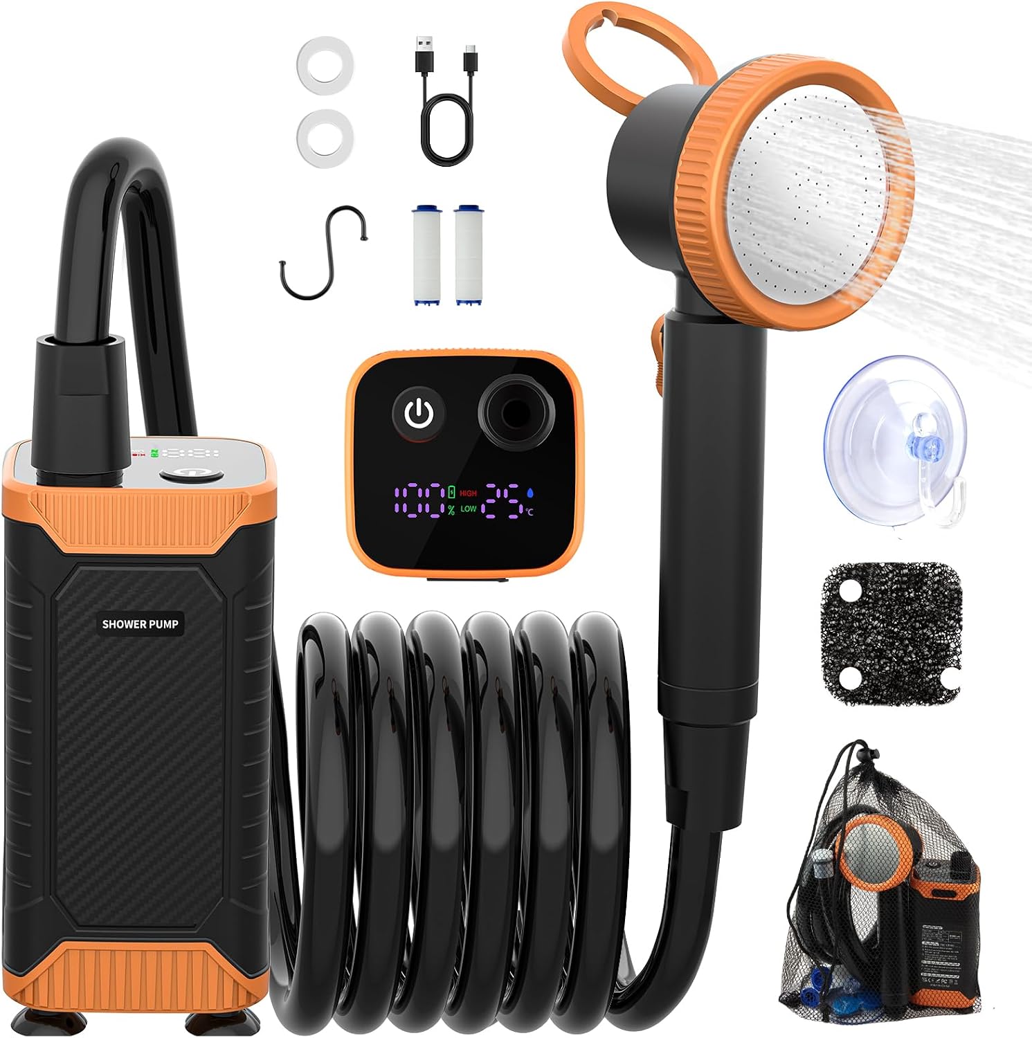 Detalle de Uplayteck Portable Camping Shower, 8000mAh
