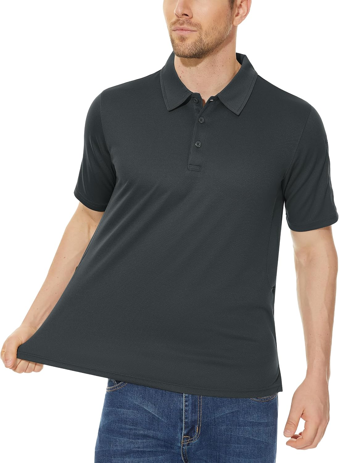 Thumbnail 1 de Polo homme KEFITEVD à séchage rapide en polyester piqué (manches courtes) pour activités d’été