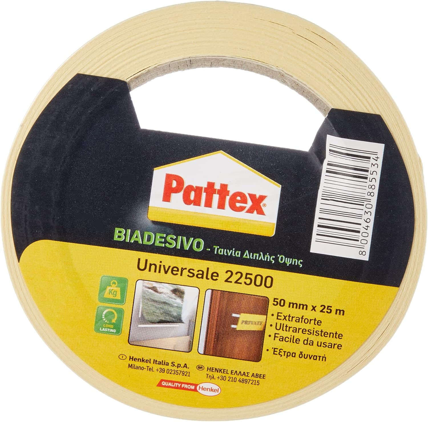 Thumbnail 1 de Pattex 22500 Nastro Biadesivo Universale 50 mm x 25 m: resistente, versatile e facile da usare