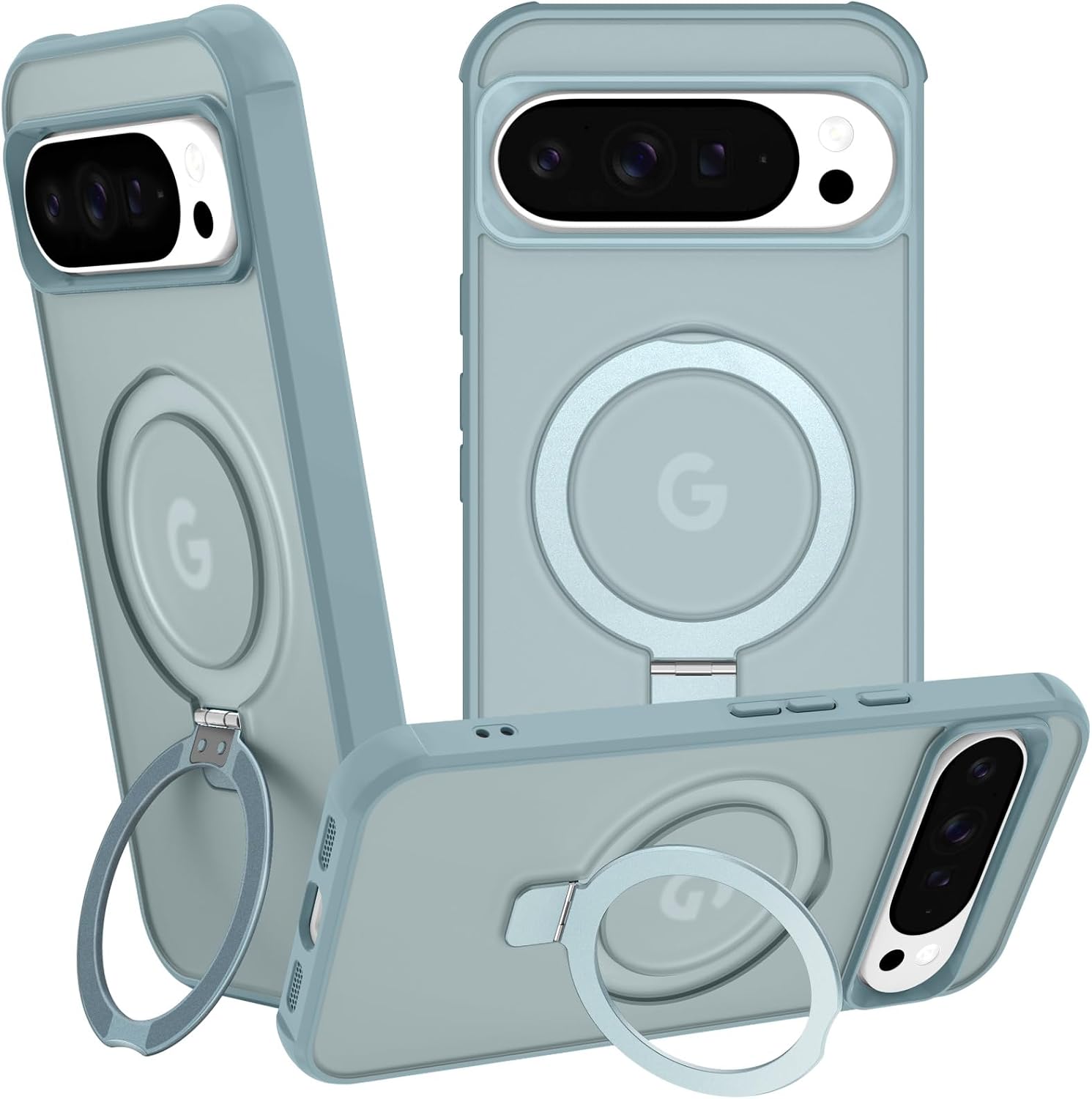 Imagen de CHAOFEnG Magnetic Case with Ring Stand for Google Pixel 10 Pro XL (Teal Green) — Slim Hard Back, Military-Grade Drop Tested en OfertitasTOP