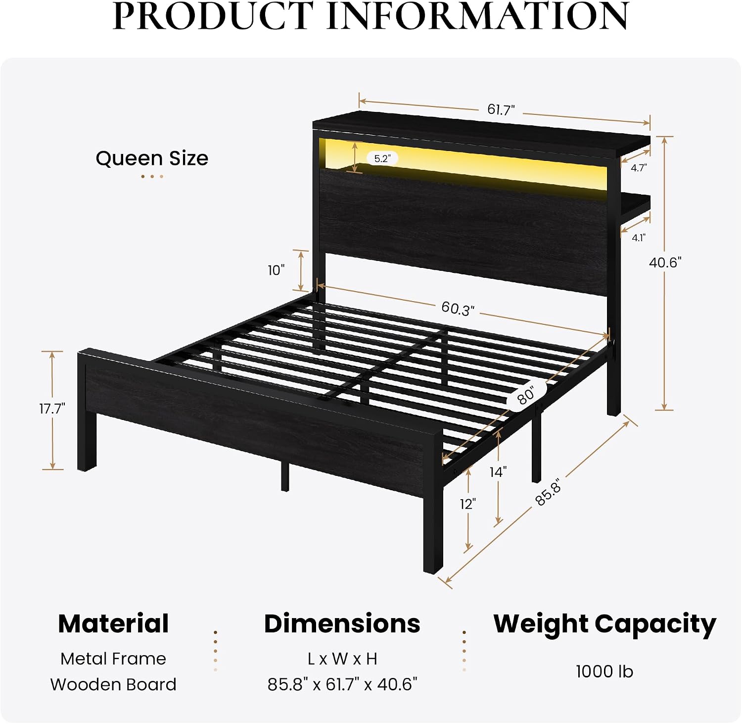 Detalle 2 de SHA CERLIN Queen Bed Frame