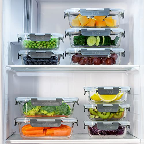 Detalle de Igluu Meal Prep Glass Containers with Lids (10 Pack) – 370 & 1050ml