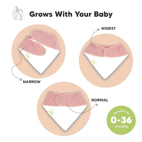 Detalle de KeaBabies 8-Pack Organic Baby Bandana Bibs for Girls