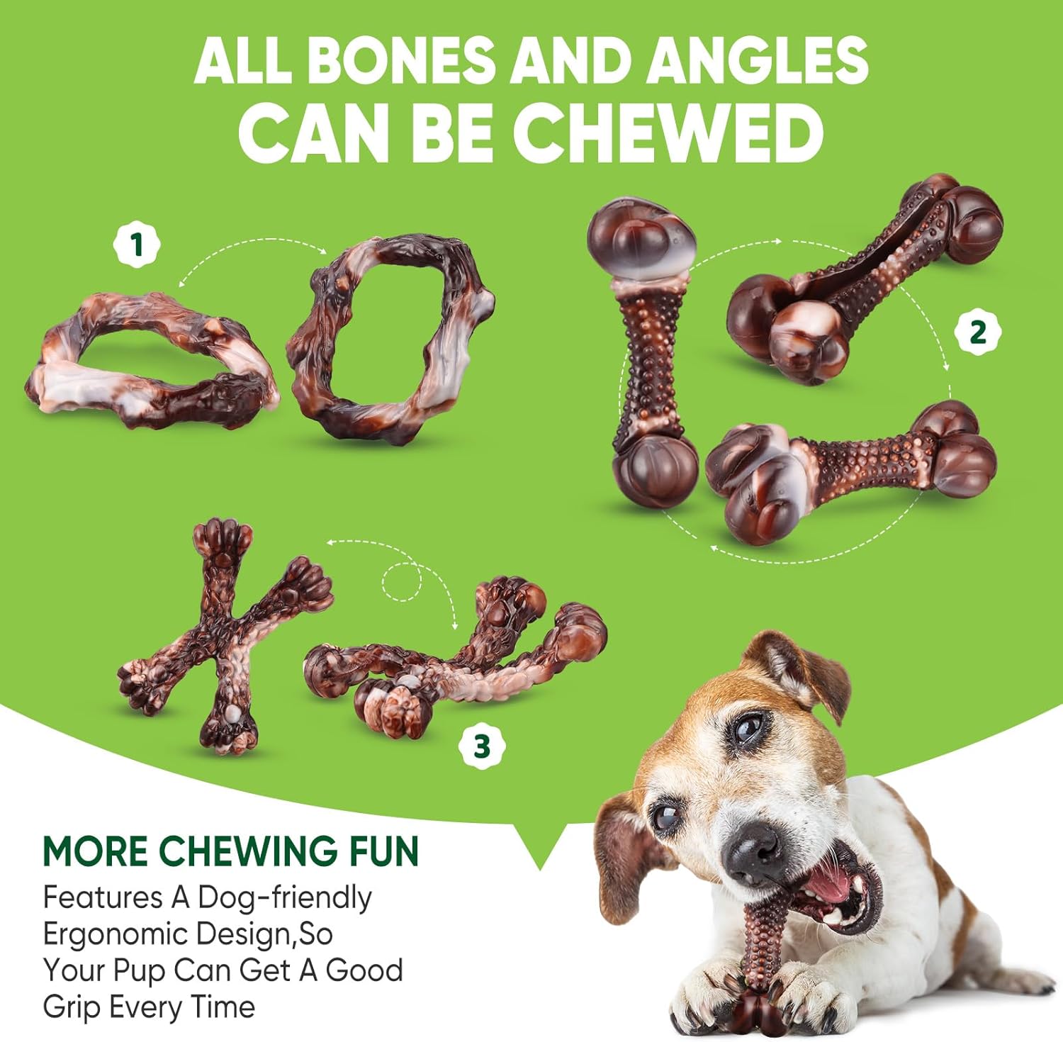 Thumbnail 6 de Durable nylon dog chew toys for aggressive chewers – 4 pack