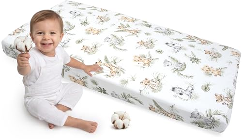 Detalle de Medi Partners Drap Housse 60x120 pour Bébé – 100% Coton, ajuste sécurisé et douceur durable (Safari)