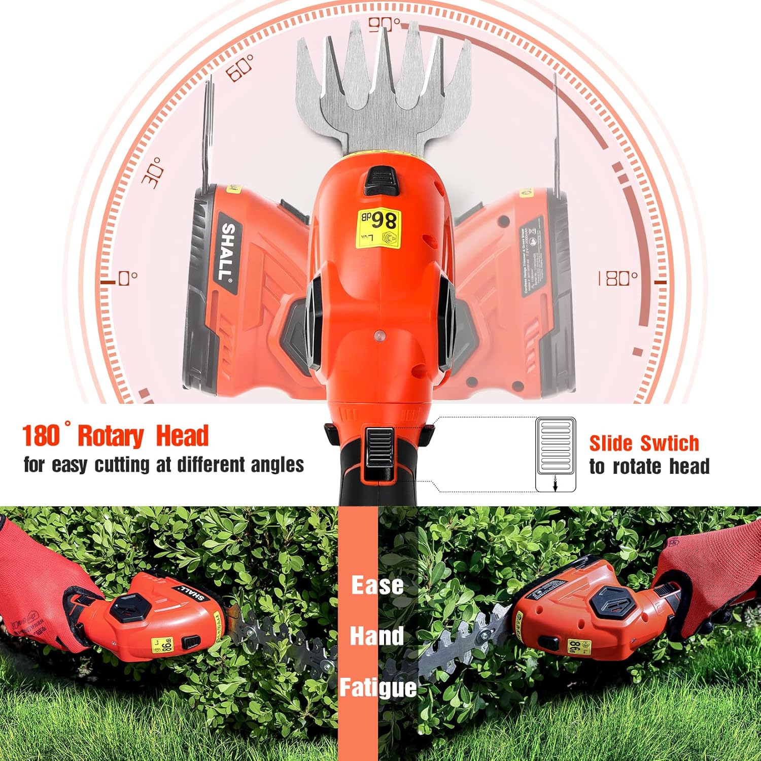 Thumbnail 2 de SHALL Cordless Grass Shear & Hedge Trimmer — 7.2V 2-in-1 Lightweight Garden Tool