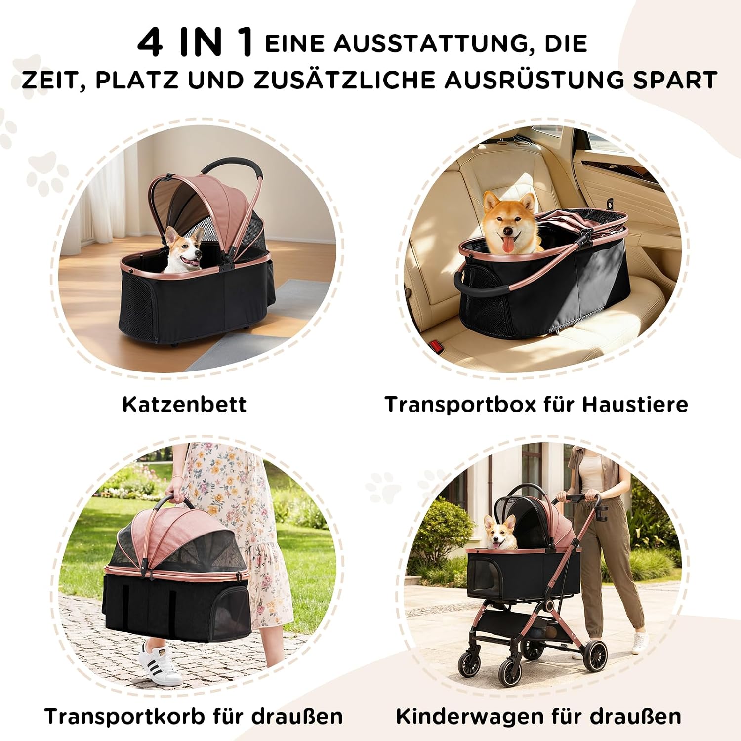Detalle 2 de GTPLAYER Hundebuggy 4-in-1 bis 25 kg