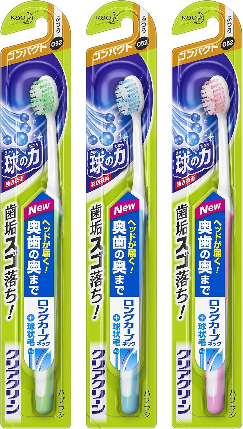 Detalle de クリアクリーン 奥歯プラス コンパクト歯ブラシ ふつう 6本セット・ロングカーブネック