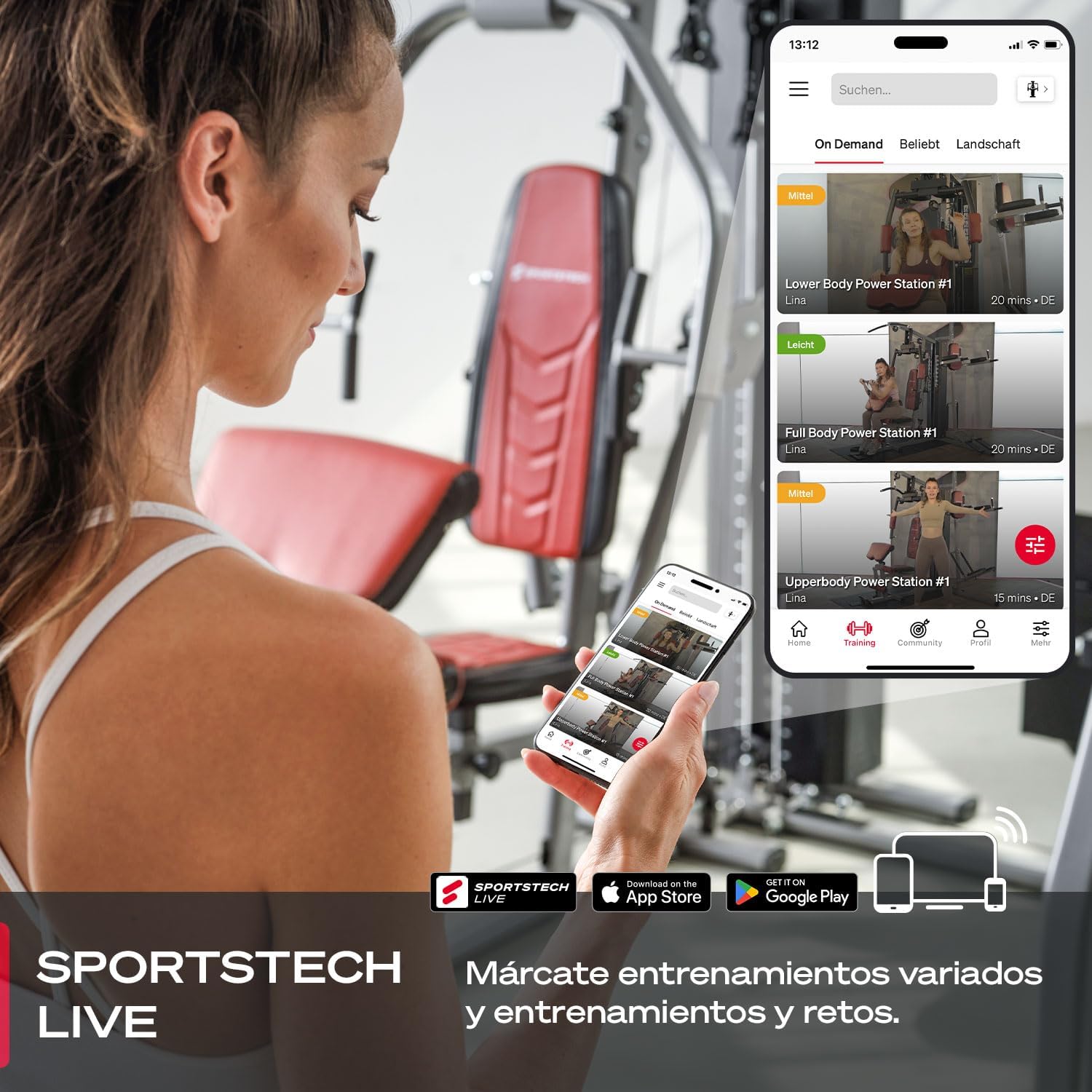 Detalle 2 de Sportstech HGX100 estación de fuerza 45 ejercicios