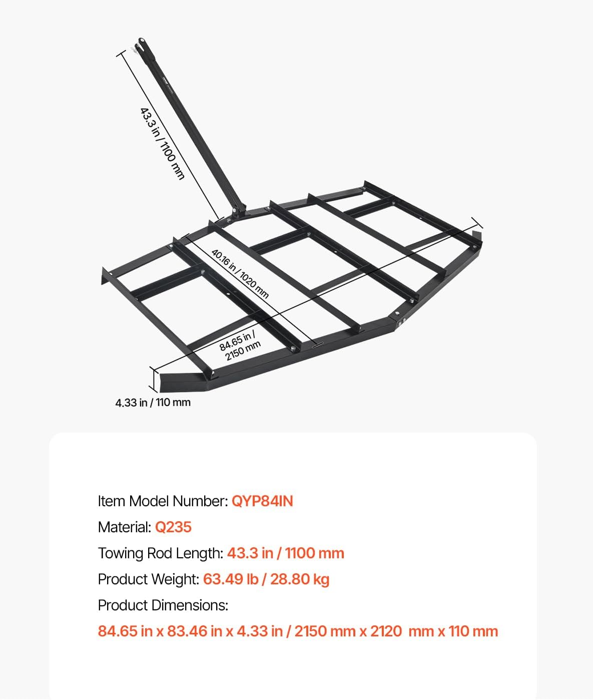 Thumbnail 6 de VEVOR Drag Harrow 84-Inch Width