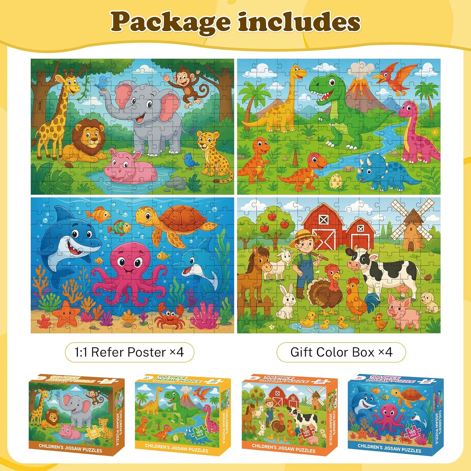 Detalle 2 de 100-Piece Kids Jigsaw 15x10 in 🧩