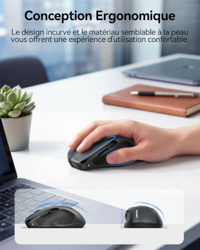 Detalle 2 de TECKNET Souris sans fil 2,4 GHz, 2 600 DPI réglables et clic silencieux