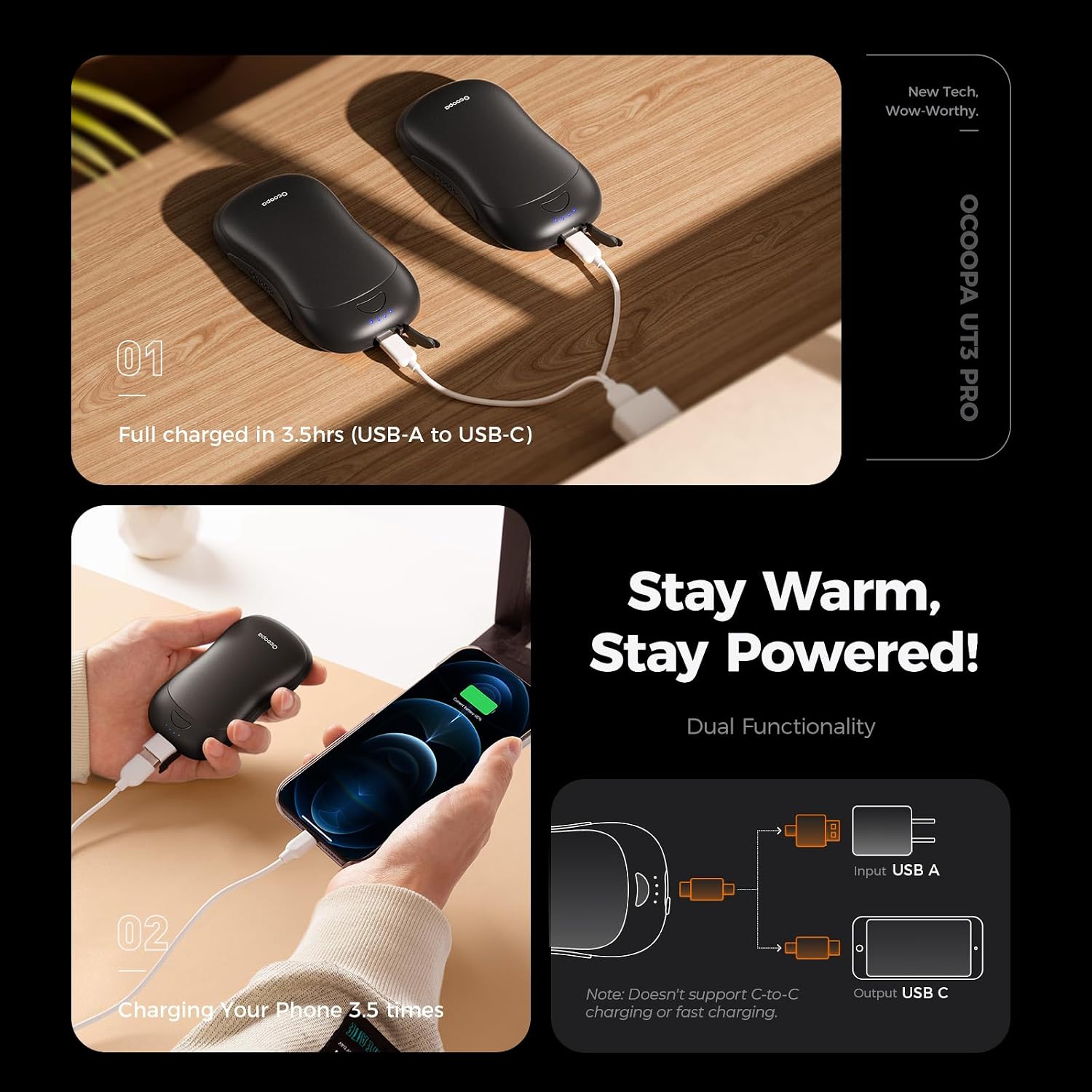 Detalle 2 de OCOOPA UT3 PRO 10000mAh hand warmer