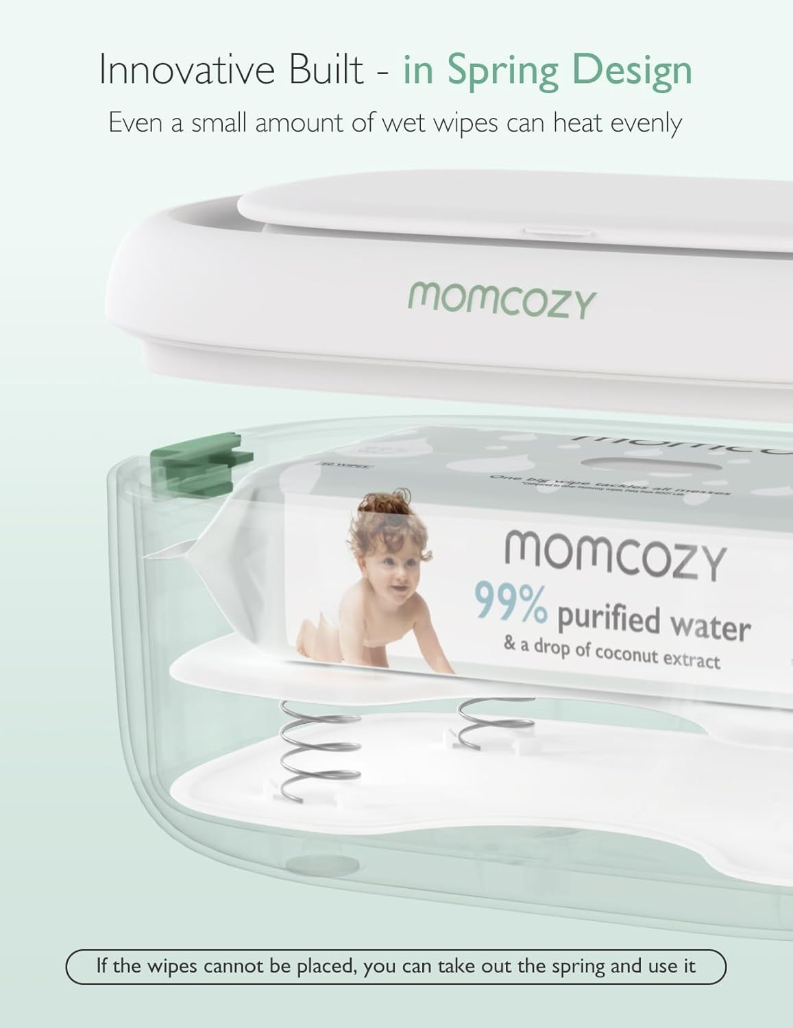 Thumbnail 3 de Momcozy Feuchttuch Wärmer mit Federdesign – 4 Heizstufen, Nachtlicht und große Kapazität