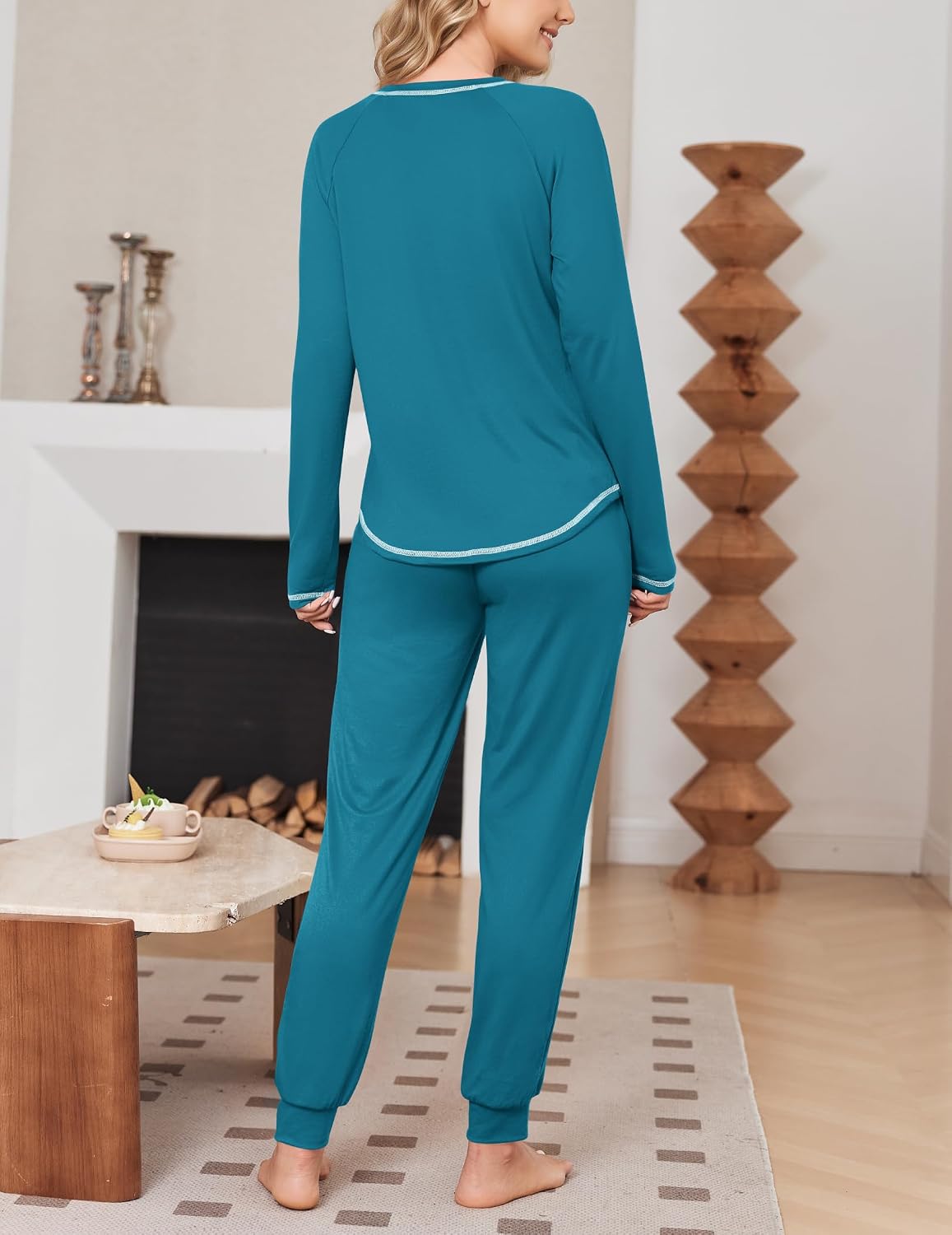 Detalle de Ekouaer Women's Pajama Set, S–XXL