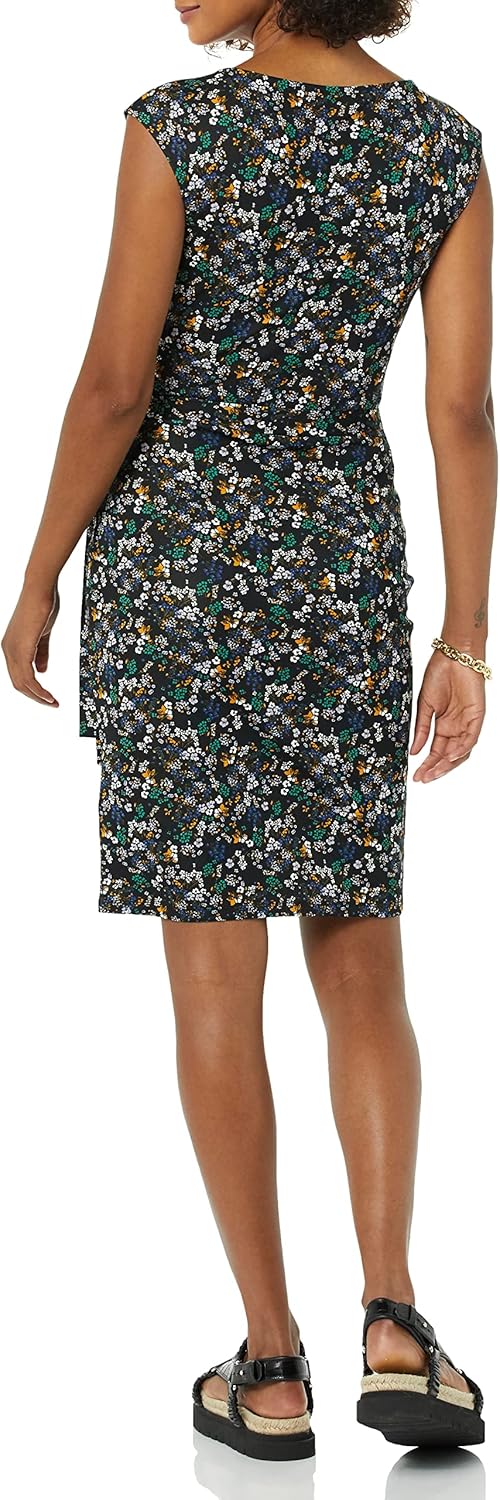 Thumbnail 1 de Amazon Essentials Women’s Cap-Sleeve Faux Wrap Dress with Boat Neck (Smart Office Wear)