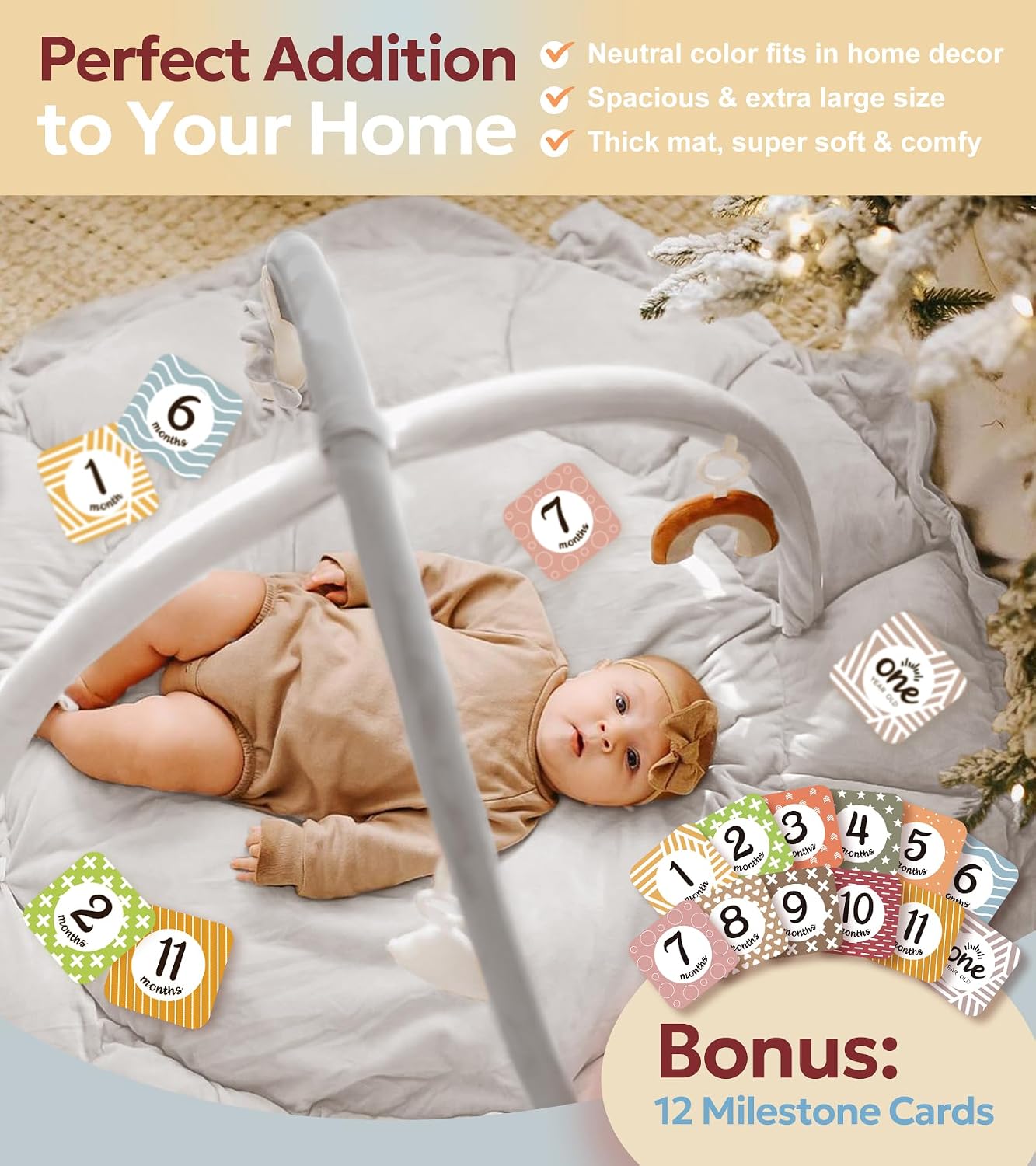 Detalle 2 de Mallify ML-babygym-1 5-in-1 Baby Play Gym with Plush Mat and 6 Toys