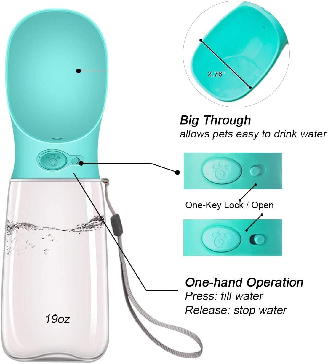 Thumbnail 4 de COTOP Portable Dog Water Bottle 550ml