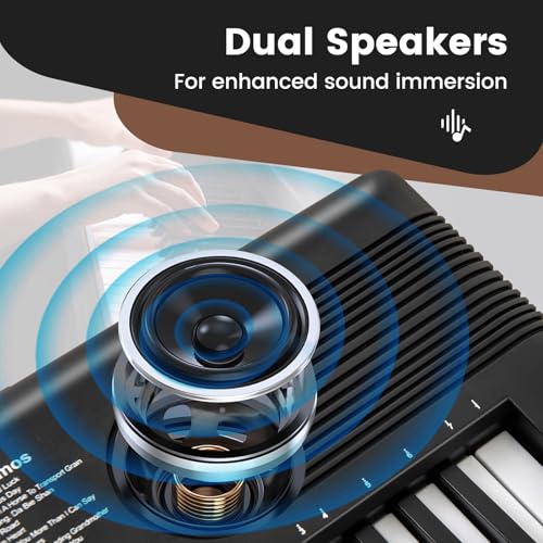 Detalle de COSTWAY 61 Key Keyboard Piano: Portable Digital Piano for Beginners (Black)
