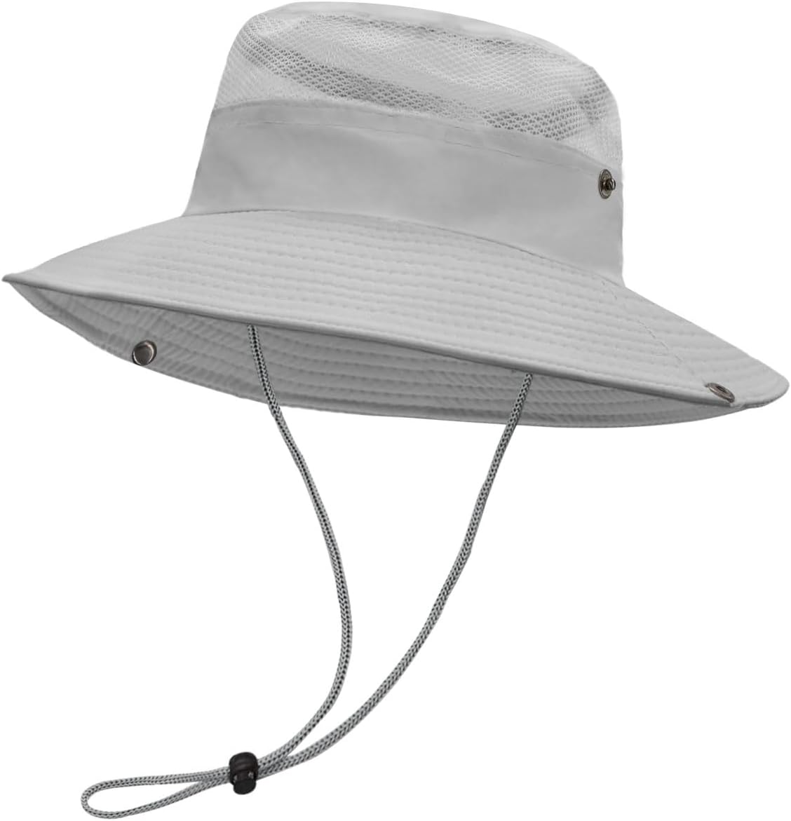 Detalle de LJCZKA Sun Hat Men with Adjustable Chin Strap – Wide Brim Polyester Bucket Hat