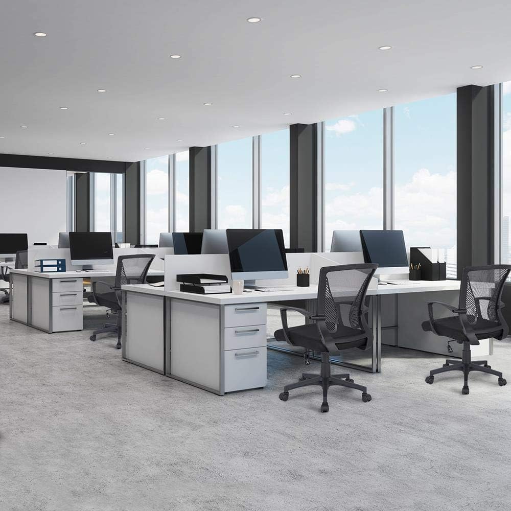 Detalle de Yaheetech: 2 Sedie da Scrivania Ergonomiche con Rete, Ruote e Braccioli – altezza regolabile