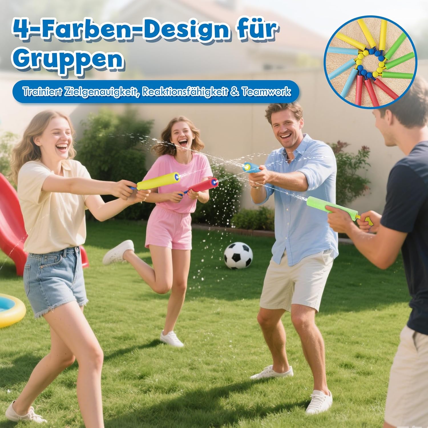 Thumbnail 4 de Lehoo Castle Wasserpistole Kinder – 12er Set Mini Wasserspritzpistolen mit Schaumstoffgriff
