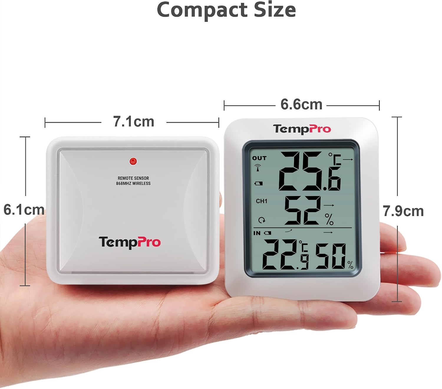 Thumbnail 6 de ThermoPro TP60C Funk-Temp/Hygro–Monitor mit Außen Sensor – zuverlässige Innen- und Außenmessung